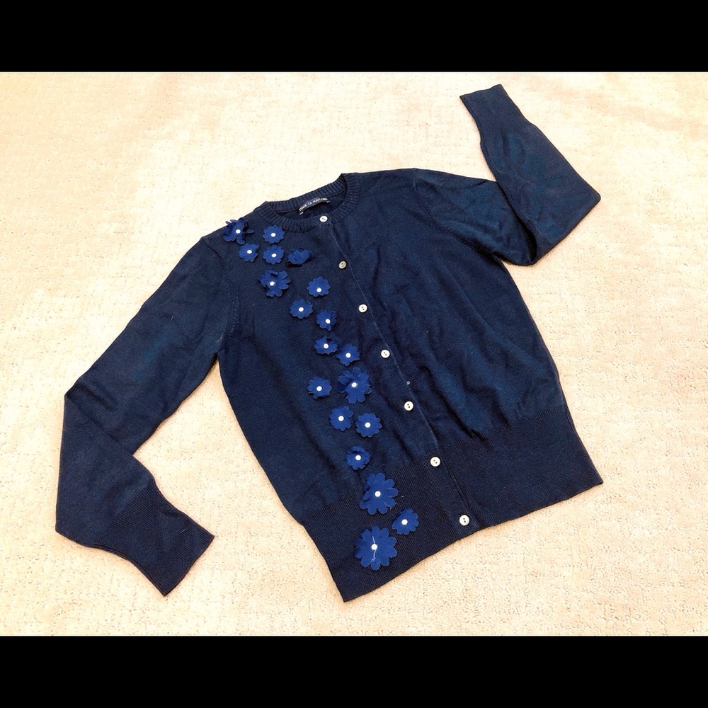 Stage of Playlord Midnight Blue 3D Floral Button up Cardigan